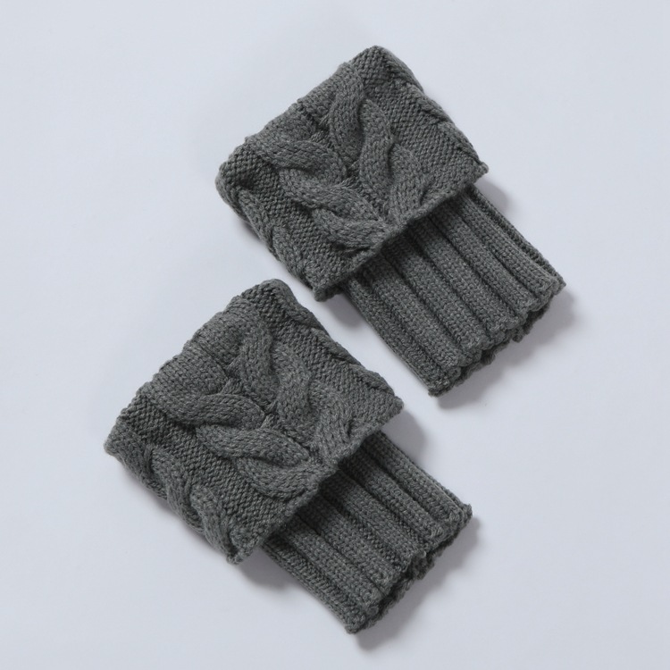 Winter Cable Knit Boot Cuffs Elastic Crochet Leg Warmer Sock Thermal Boot Topper